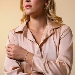 Sterling Silver 1.9mm Snake Link Bracelet -Fashion Accessories Store sterling silver snake bracelet female model far view tchbrrsn19 2000q6