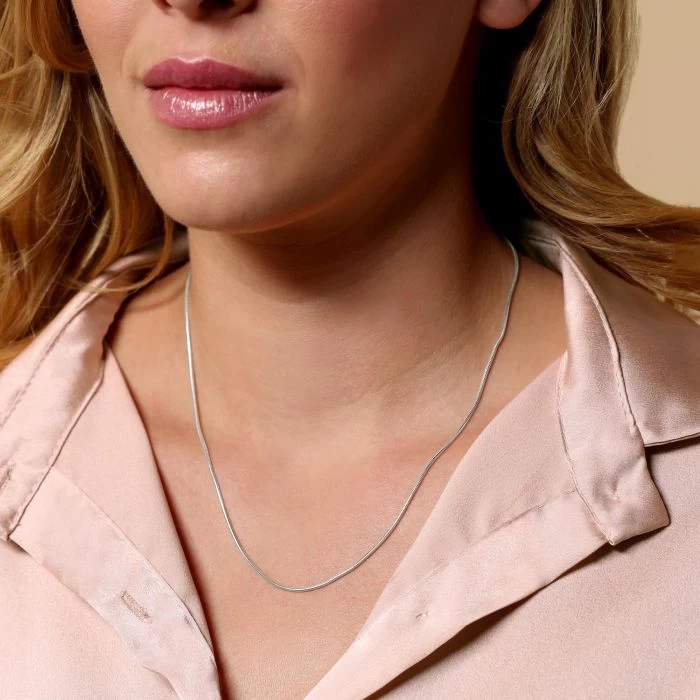 Sterling Silver 1.2mm Snake Chain Necklace 3 Sterling Silver 1.2mm Snake Chain Necklace - Image 3