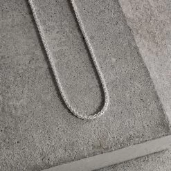 Sterling Silver 1.9mm Spiga Wheat Chain Necklace -Fashion Accessories Store sterling silver spiga chain 1 9 mm 1