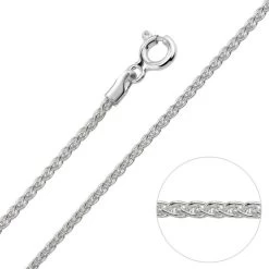 Sterling Silver 1.3mm Spiga Wheat Chain Necklace