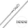 Sterling Silver 1.9mm Spiga Wheat Chain Necklace