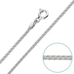 Children's Sterling Silver 1.3mm Spiga Wheat Chain 16" Inch