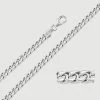 Sterling Silver 4.2mm Diamond Cut Square Curb Chain Necklace