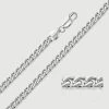 Sterling Silver 4.7mm Diamond Cut Square Curb Chain Necklace