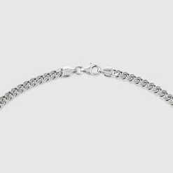 Sterling Silver 4.2mm Diamond Cut Square Curb Chain Necklace -Fashion Accessories Store sterling silver square curb chain clasp grey tchcbsq42 2000q6