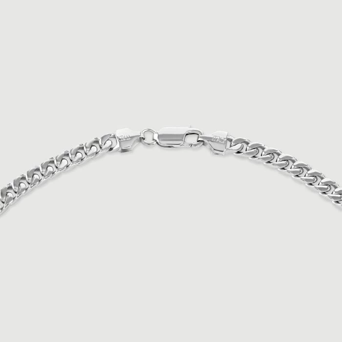 Sterling Silver 4.7mm Diamond Cut Square Curb Chain Necklace 7 Sterling Silver 4.7mm Diamond Cut Square Curb Chain Necklace - Image 7