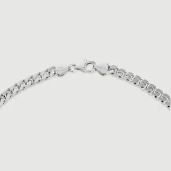 Sterling Silver 5.1mm Square Curb Chain Necklace -Fashion Accessories Store sterling silver square curb chain clasp grey tchcbsq51 2000q6