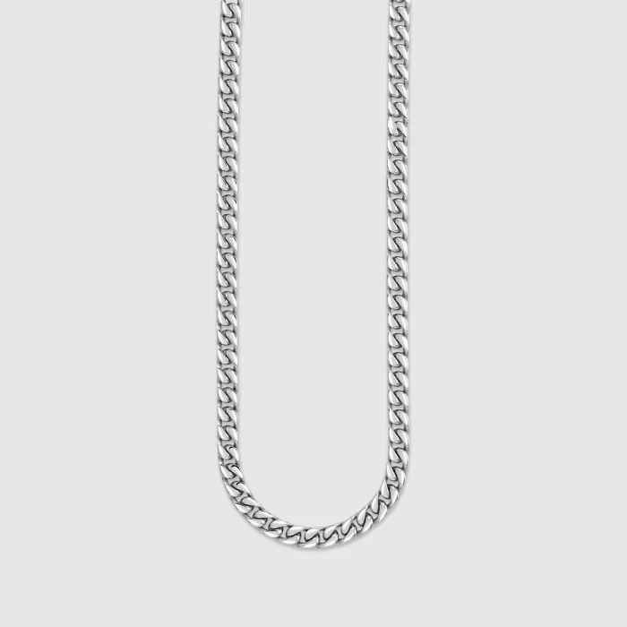 Sterling Silver 4.7mm Diamond Cut Square Curb Chain Necklace 3 Sterling Silver 4.7mm Diamond Cut Square Curb Chain Necklace - Image 3