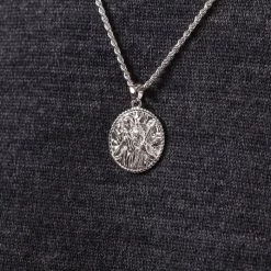 Sterling Silver 20mm Round St Christopher Necklace With Rope Chain -Fashion Accessories Store sterling silver st christopher necklace rope chain super near view stcrp20 ro18 2000q6
