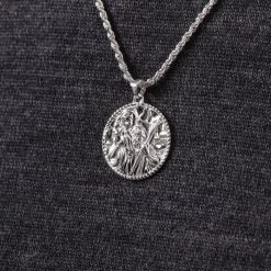 Sterling Silver 24mm Round St Christopher Necklace With Rope Chain 9 Sterling Silver 24mm Round St Christopher Necklace With Rope Chain -Fashion Accessories Store sterling silver st christopher necklace rope chain super view stcrp24 ro23 2000q6