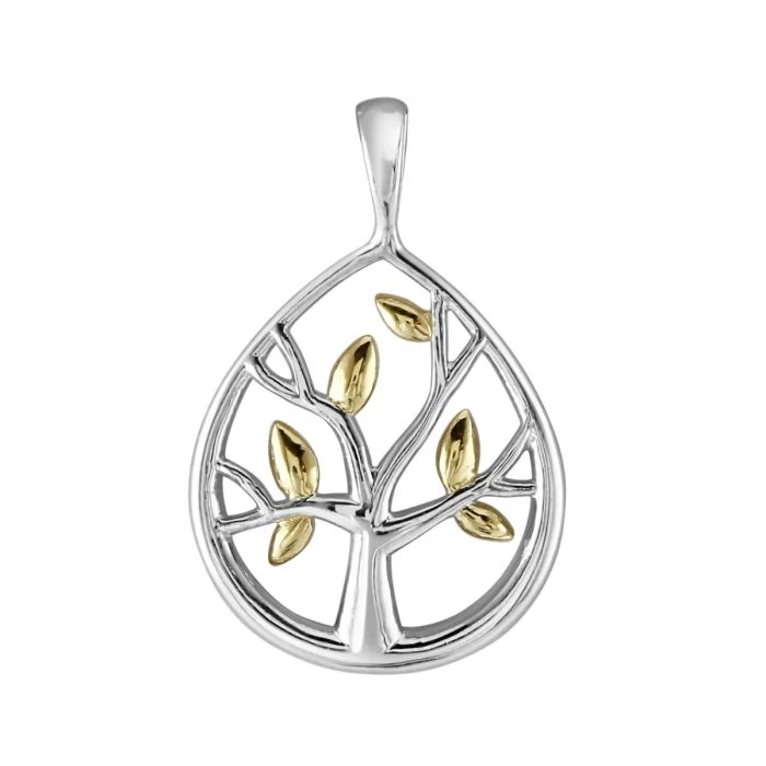 Sterling Silver Two Tone Tree Of Life Pendant 1 Sterling Silver Two Tone Tree Of Life Pendant