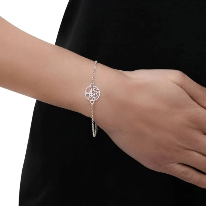 Sterling Silver Tree Of Life Extendable Belcher Bracelet 2 Sterling Silver Tree Of Life Extendable Belcher Bracelet - Image 2