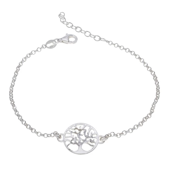 Sterling Silver Tree Of Life Extendable Belcher Bracelet 1 Sterling Silver Tree Of Life Extendable Belcher Bracelet