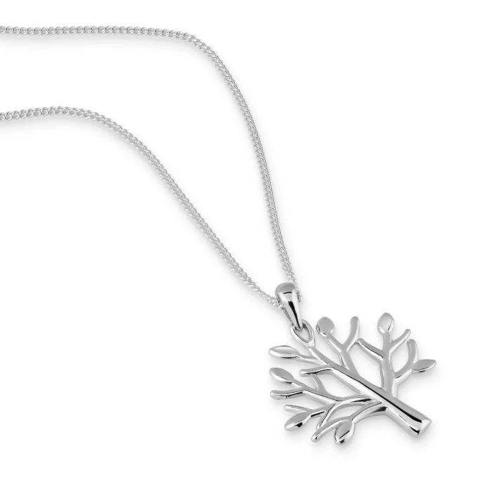 Sterling Silver Tree Of Life Necklace With Curb Chain 3 Sterling Silver Tree Of Life Necklace With Curb Chain - Image 3
