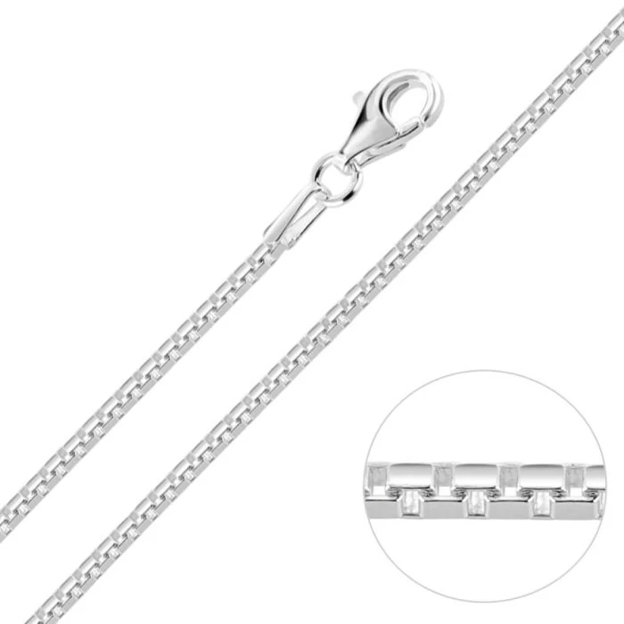Sterling Silver 1.5mm Box Chain Necklace 2 Sterling Silver 1.5mm Box Chain Necklace - Image 2