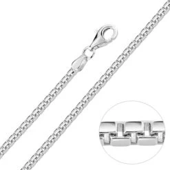 Sterling Silver 2.3mm Box Chain Necklace Diamond Cut 11 Sterling Silver 2.3mm Box Chain Necklace Diamond Cut -Fashion Accessories Store sterling silver venetian box chain 2 3 mm 900px