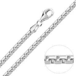 Sterling Silver 2.8mm Box Chain Necklace Diamond Cut -Fashion Accessories Store sterling silver venetian box chain 2 8 mm 900px
