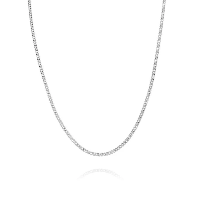Sterling Silver 1.5mm Diamond Cut Curb Chain Necklace 2 Sterling Silver 1.5mm Diamond Cut Curb Chain Necklace - Image 2