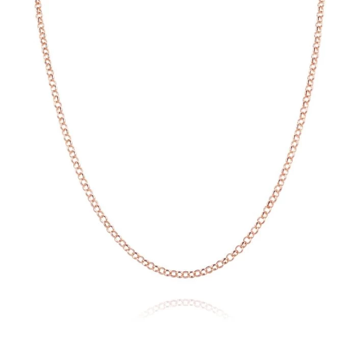 9ct Rose Gold Plated 2mm Belcher Rolo Chain Necklace 2 9ct Rose Gold Plated 2mm Belcher Rolo Chain Necklace - Image 2