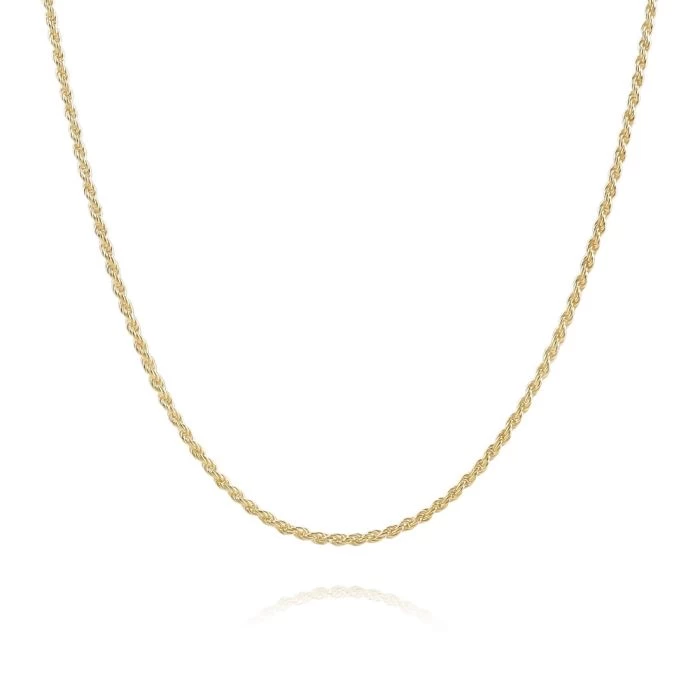 Children's 9ct Yellow Gold Plated 1.2mm Rope Chain 16" Inch 2 Children's 9ct Yellow Gold Plated 1.2mm Rope Chain 16" Inch - Image 2